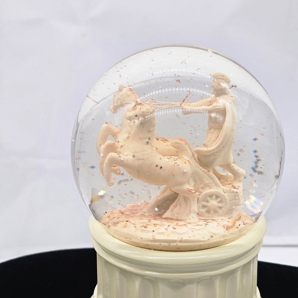 Caesars Chariot Snow Globe Unisex OS Cream Roman Gladiator Souvenir